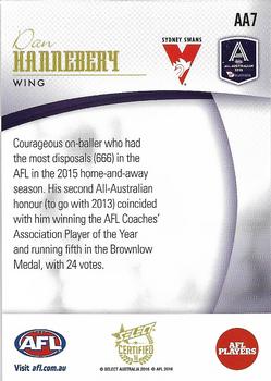 2016 Select AFL Certified - All Australian 2015 #AA7 Dan Hannebery Back